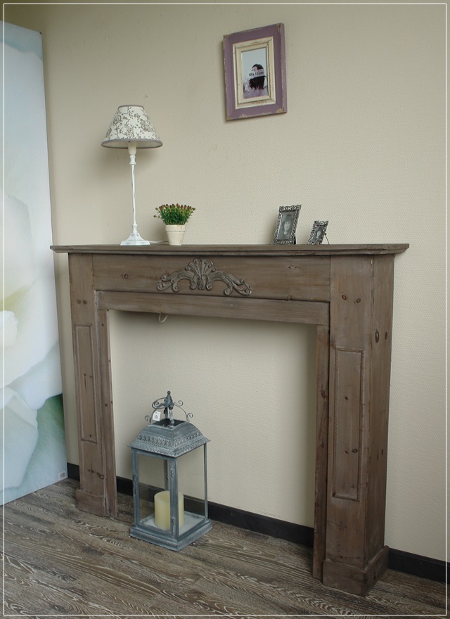 Rustikale Kaminumrandung aus Holz mit Ornament Used-Look | eBay